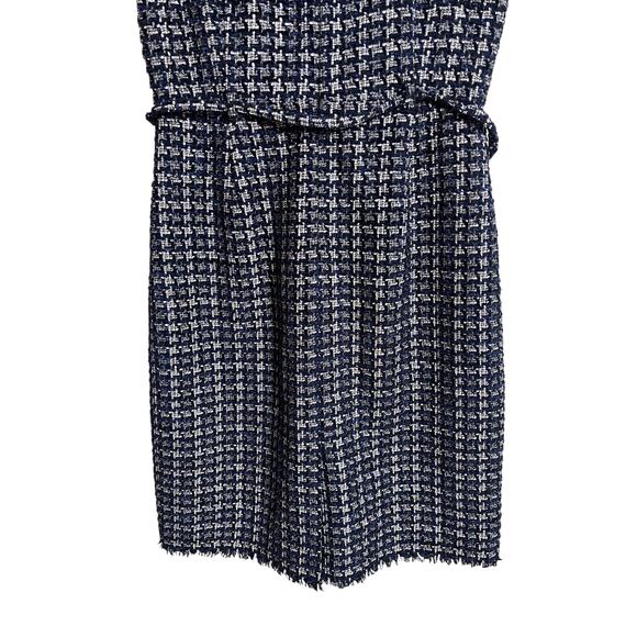 J.Crew Textured Tweed Houndstooth Sheath Dress Blue Womans 14 - Picture 7 of 10